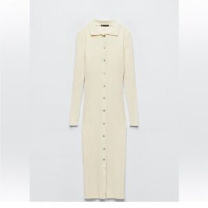Zara Ribbed Dress With Buttons- brand new! NWT